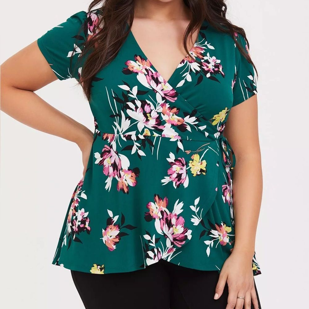 Torrid Studio Knit Surplice Wrap Top Size 3X